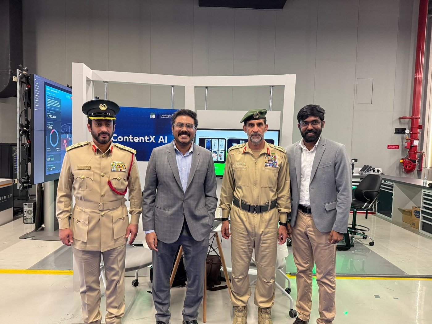 tbc. team with Dubai Police officers at the ContentX AI showcase